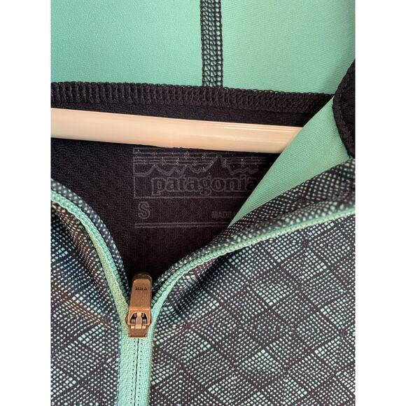 Patagonia W's All Weather Half Zip-Neck Capilene Base Layer Green Pullover Sz Sm - Picture 6 of 6